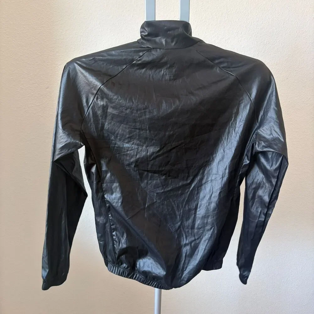 Betty Designs Jacket S Black Lightweight Full Zip Windbreaker High Collar Crinkl - Picture 3 of 5